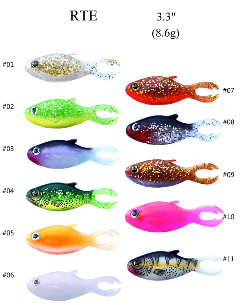 RTE 3.3" 8.6G soft lures for bass